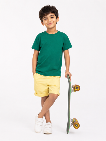 Emerald Green Plain T-Shirt for Kids