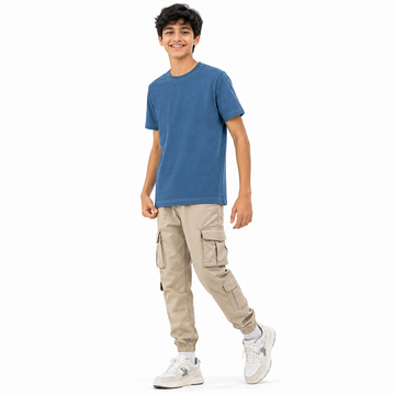 Sea Blue Plain T-Shirt for Kids