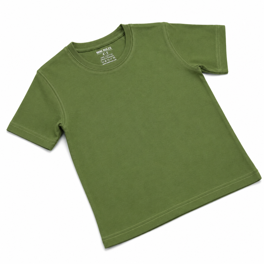 Olive Green Plain T-Shirt for Kids