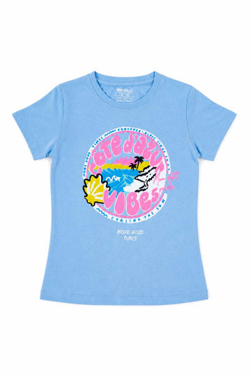 Sea Blue T-Shirt for Girls | Kids Tee