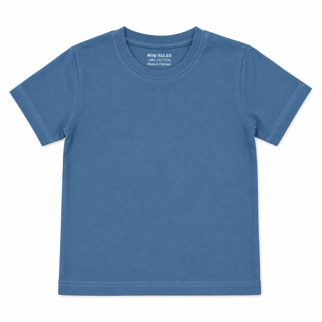 Sea Blue Plain T-Shirt for Kids