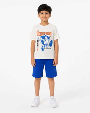 Hedgehog Shirt & Blue Shorts Set for Kids