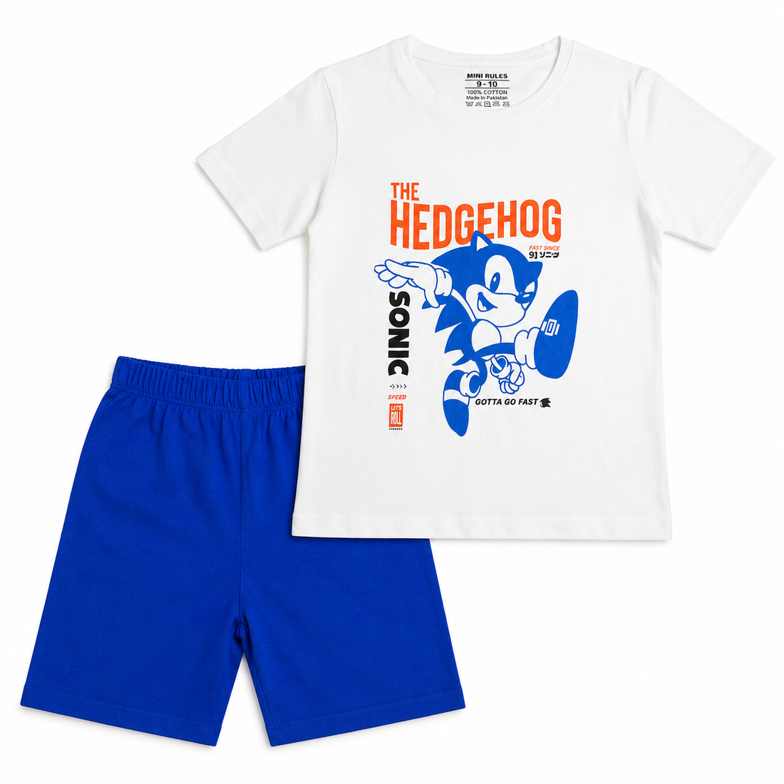 Hedgehog Shirt & Blue Shorts Set for Kids
