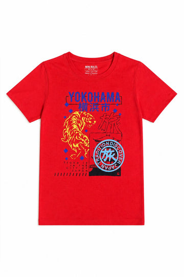Tokyo Street Style Red Tee for Boys –  Kids T-Shirt
